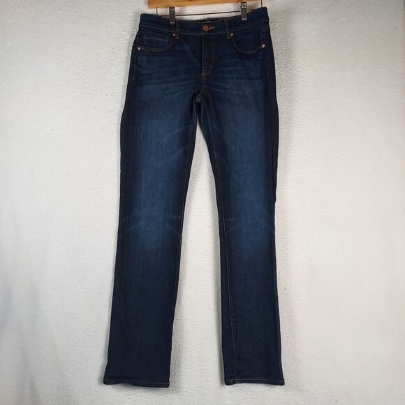 LOFT Women’s Modern Straight Jeans Size 6 28 Dark Wash Denim Classic Mid Rise - Picture 1 of 10
